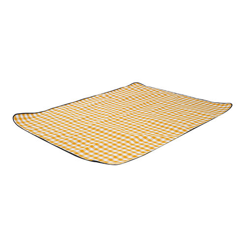 Gemusterte, wasserfeste XXL Picknickdecke, 150x200 cm, Gelb kariert image number 1