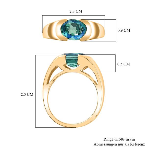 Pfau Triplett Quarz Ring, 925 Silber 750 Gelbgold Vermeil - 2,01 ct. image number 7