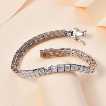 Moissanit Armband ca. 20 cm 925 Silber rhodiniert ca. 16,11 ct.