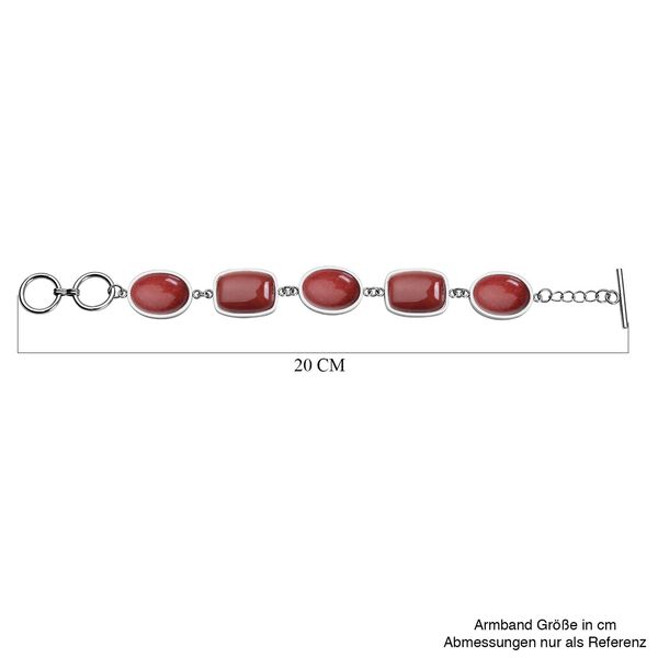 Rotes Achat-Armband, ca. 19 cm, Edelstahl ca. 80.00 ct image number 5