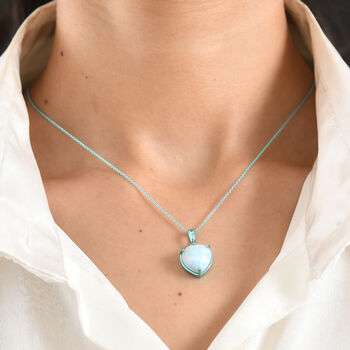 D'Joy Larimar Schmuckset ca. 50 cm 925 Silber Ion Blau Beschichtung ca. 6,96 ct.