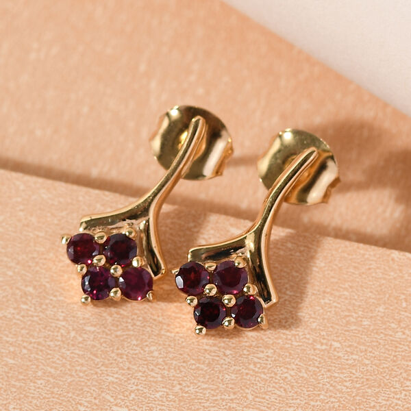 Anthill Granat Ohrh&auml;nger 925 Silber vergoldet ca. 0,71 ct&nbsp; image number 2