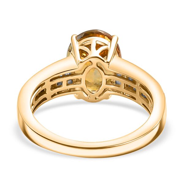 AAA Nat&uuml;rlicher goldener Tansanit und Diamant Ring in 585 Gold - 3,17 ct. image number 6