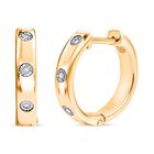 Weißer Diamant P Ohrringe 925 Silber Gelbgold Vermeil ca.