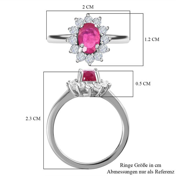 Afrikanischer Rubin und Zirkon-Ring - 1,55 ct. image number 7