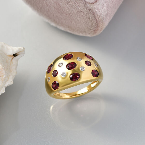 D'Joy AA nat&uuml;rlicher Rhodolith Granat und Zirkon Ring - 2,29 ct. image number 2