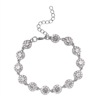 Wei&szlig;er Kristall Armband ca. 19 cm