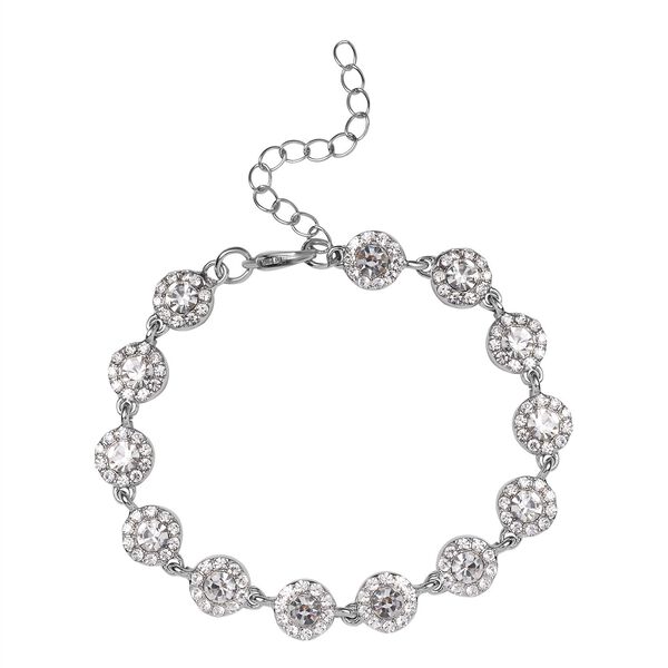 Wei&szlig;er Kristall Armband ca. 19 cm