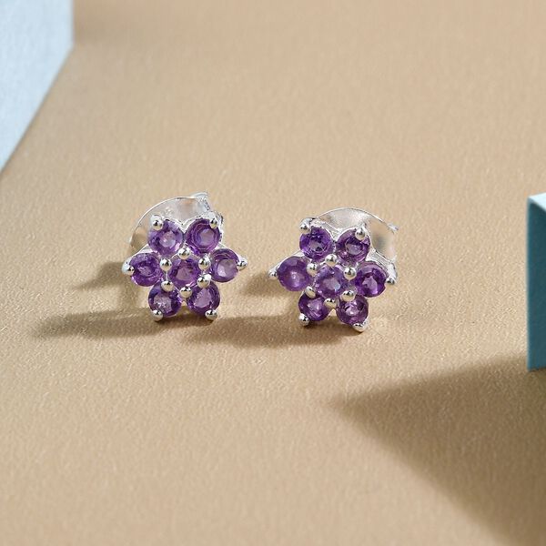 Afrikanische Amethyst-Ohrringe, 925 Silber ca. 0,60 ct image number 2