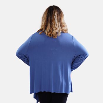 LA MAREY - Wasserfall Cardigan, L/XL, dunkelblau