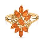 AA Salamanca Feueropal Ring, 925 Silber Gelbgold Vermeil (Größe 18.00), ca. 0.83 ct