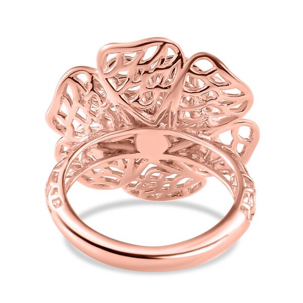 Floraler Moissanit-Ring, 925 Silber 750 Ros&eacute;gold Vermeil - 0,33 ct. image number 6