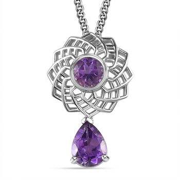 AA Marokkanischer Amethyst Schmuckset 925 Silber platiniert ca. 2,25 ct.