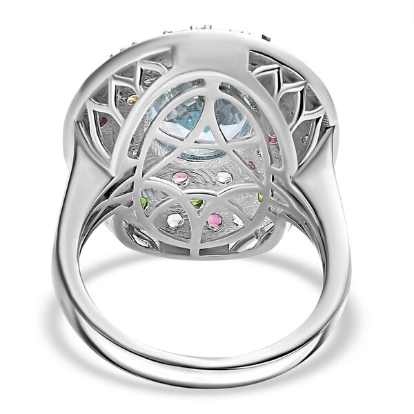 Himmelblauer Topas, Natürlicher Rhodolith Granat Ring 925 Silber rhodiniert (Größe 17.00) ca. 5.89 ct image number 6