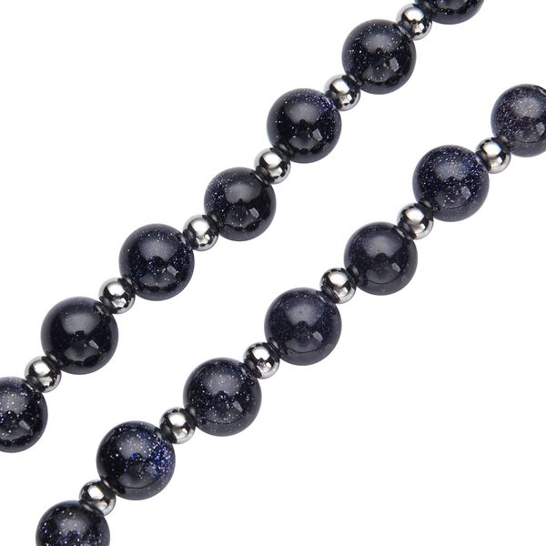 Blaue Sandstein Halskette, ca. 50 cm, Edelstahl ca. 162,50 ct image number 4