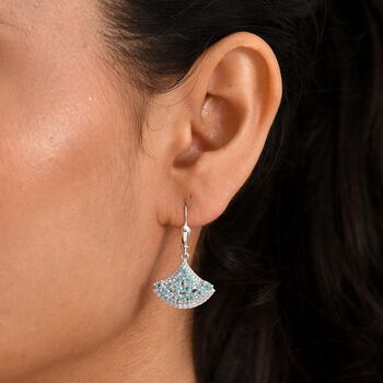 Djoy Betroka Blauer Apatit, Wei&szlig;er Zirkon Meereskiesel Ohrringe 925 Silber rhodiniert ca. 2.74 ct