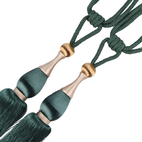 2er-Set Vorhang Raffhalter Quasten, L&auml;nge 46 cm, Gr&uuml;n image number 4