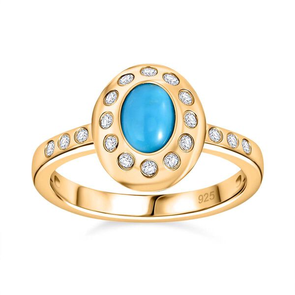 AA Sleeping Beauty Türkis und Zirkon Ring- 1,10 ct. image number 4