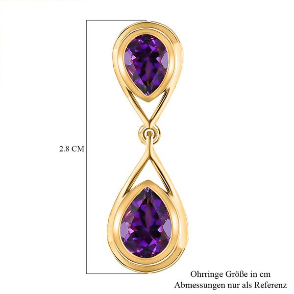 Nat&uuml;rliche, marokkanische Amethyst-Ohrh&auml;nger, 925 Silber vergoldet, 3,40 ct. image number 6