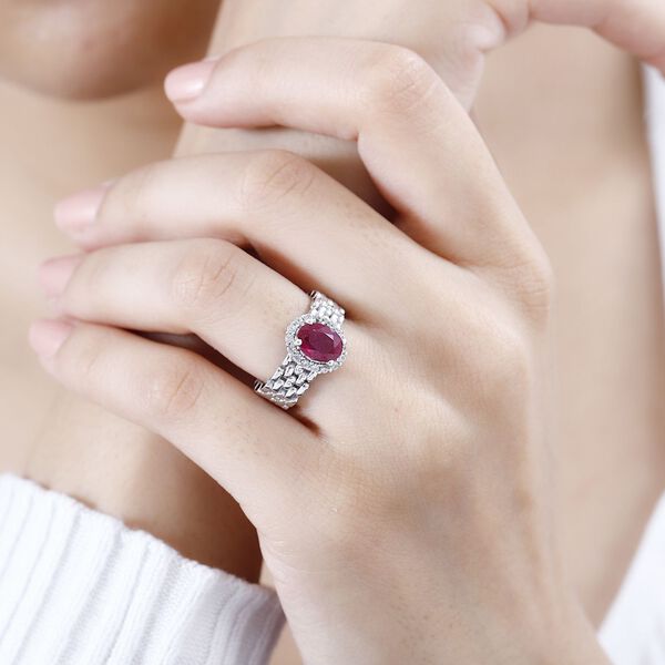 Afrikanischer Rubin und Zirkon Ring - 2,27 ct. image number 3