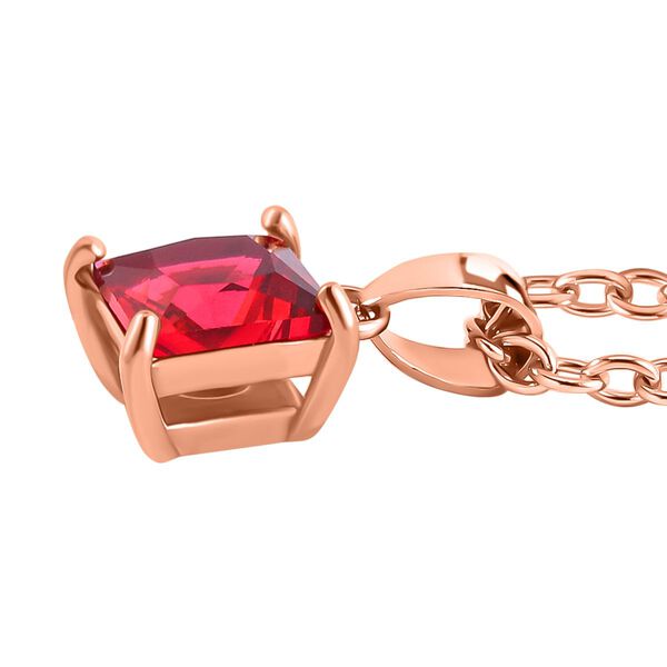 3er Set - Roter Zirkonia Ring, Anhänger und Ohrringe Schmuckset (Größe 16.00), Reiner Edelstahl, rosevergoldet image number 7