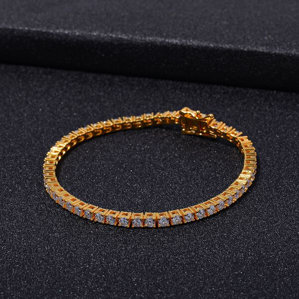 Moissanit Armband, 925 Silber Gelbgold Vermeil image number 2