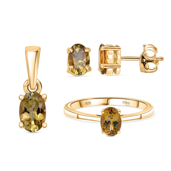 D'Joy nat&uuml;rliches goldenes Tansanit Schmuckset