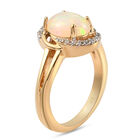 Natürlicher, äthiopischer Opal und Zirkon-Ring, 925 Silber vergoldet  ca. 1,33 ct image number 4