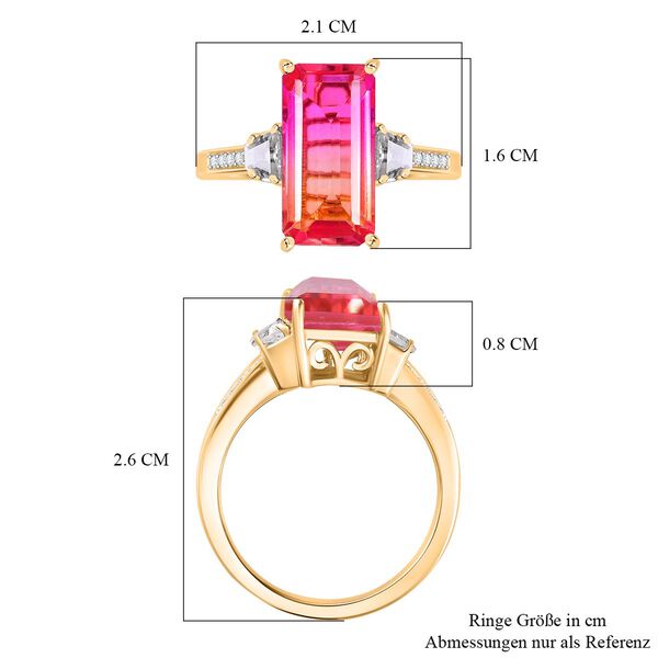 Sunset Quarz Triplett und Zirkon Ring - 4,82 ct. image number 7