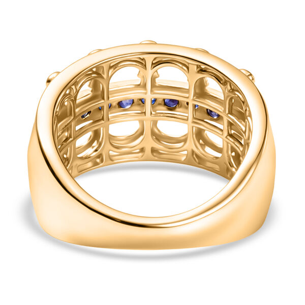 GP Royal Art D&eacute;co Kollektion- Kanchanaburi blauer Saphir Ring und halbe Creolen image number 7