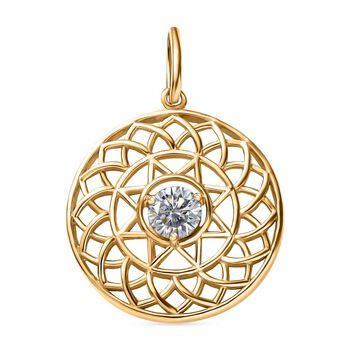 Moissanit Anh&auml;nger 925 Silber vergoldet ca. 0.44 ct