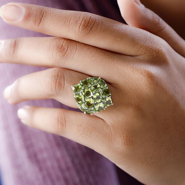 Nat&uuml;rlicher Peridot-Ring - 7,61 ct. image number 2