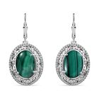 Malachit Ohrringe 925 Silber rhodiniert ca. 17.58 ct