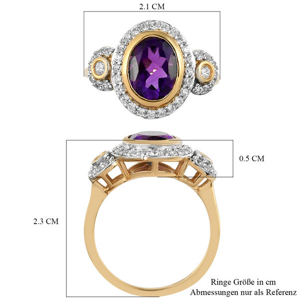Afrikanischer Amethyst und Zirkon-Ring - 2,24 ct. image number 7