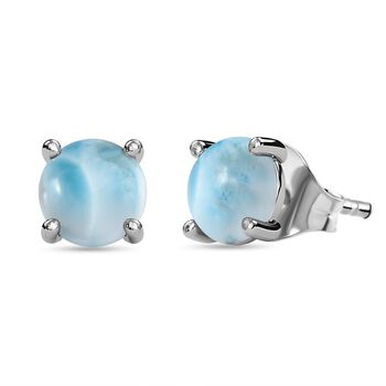 Larimar Ohrringe, 925 Silber platiniert ca. 3.10 ct