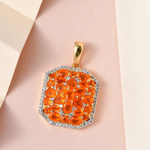 Salamanca Feueropal und Zirkon Anh&auml;nger - 2,57 ct. image number 3