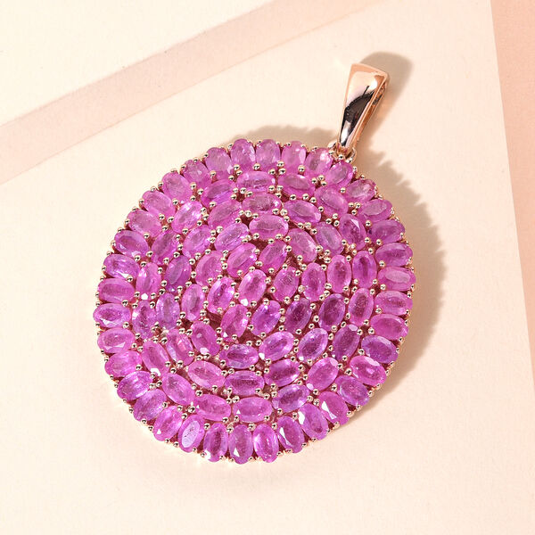 Ilakaka Rosa Saphir-Anh&auml;nger, (Fissure gef&uuml;llt), 925 Silber ros&eacute;vergoldet ca. 28,99 ct image number 2