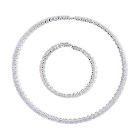 Wei&szlig;er Zirkonia Schmuckset Nickelfreies Messing