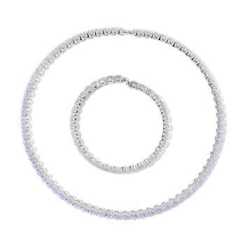 Wei&szlig;er Zirkonia Schmuckset Nickelfreies Messing