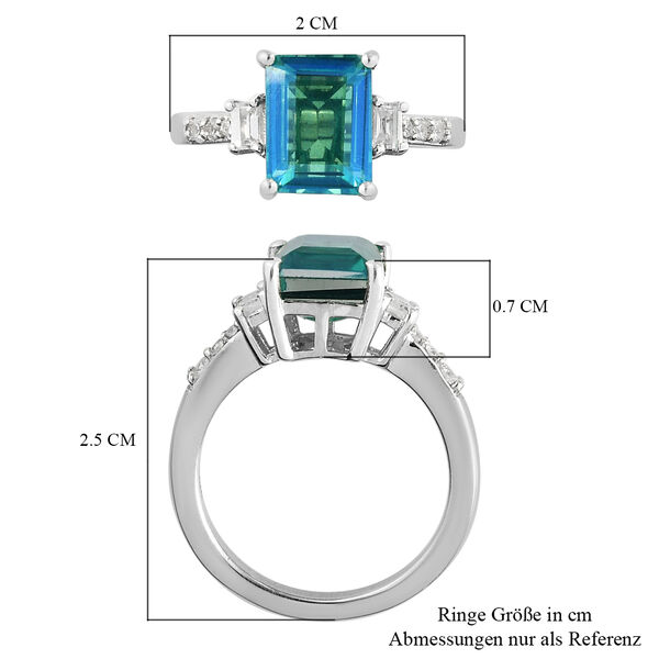 Pfau Triplett Quarz und Zirkon Ring 925 Silber platiniert  ca. 3,03 ct image number 7