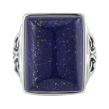 Lapislazuli Ring, 316L Edelstahl, (Gr&ouml;&szlig;e 17.00), ca. 5.00 ct