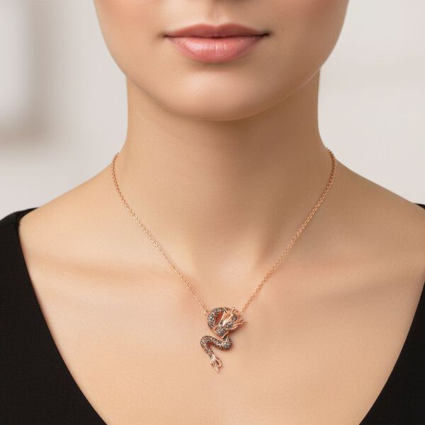 GP - Kanchanaburi Blauer Saphir, Nat&uuml;rlicher Champagner Diamant Schmuckset ca. 50 cm 925 Silber 750 Ros&eacute;gold Vermeil ca. 0,25 ct. image number 2