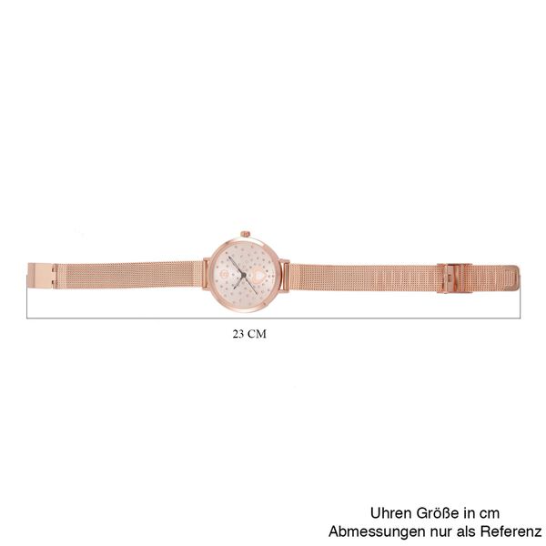 Wei&szlig;er Kristall Uhren 8.5 cm Reiner Edelstahl Std Rose image number 6