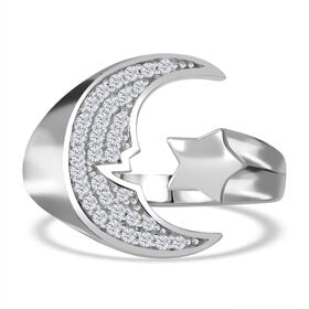 LUSTRO STELLA - Weißer Zirkonia Ring 925 Silber rhodiniert (Größe 20.00)