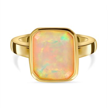 Nat&uuml;rlicher, &auml;thiopischer Opal Ring, 925 Silber vergoldet (Gr&ouml;&szlig;e 16.00) ca. 2.25 ct