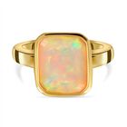 Natürlicher, äthiopischer Opal Ring, 925 Silber vergoldet (Größe 16.00) ca. 2.25 ct