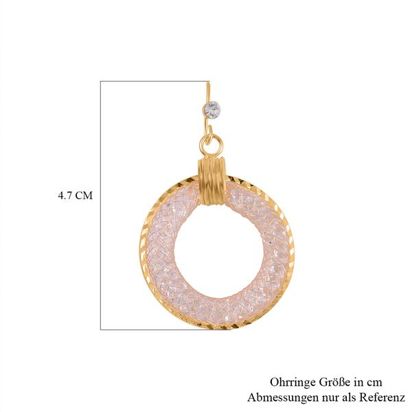 Weißer Kristall Ohrringe Reines Messing image number 6