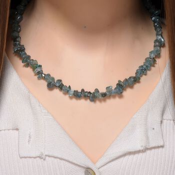 Gr&uuml;ner Apatit Halskette, flexibel, Reiner Edelstahl ca. 160.00 ct