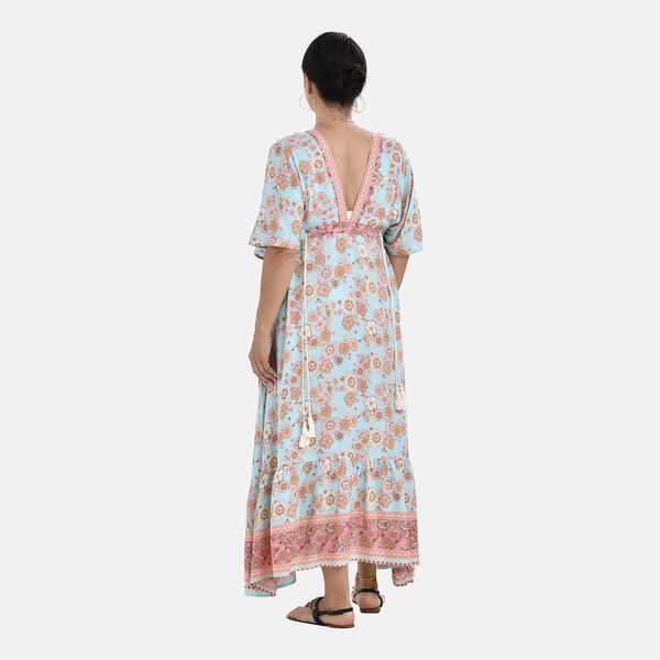 Boho-Chic Maxikleid mit Quasten, Einheitsgröße, pink image number 6