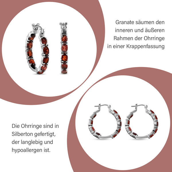 Rote Granat-Inside-Out-Creolen image number 7